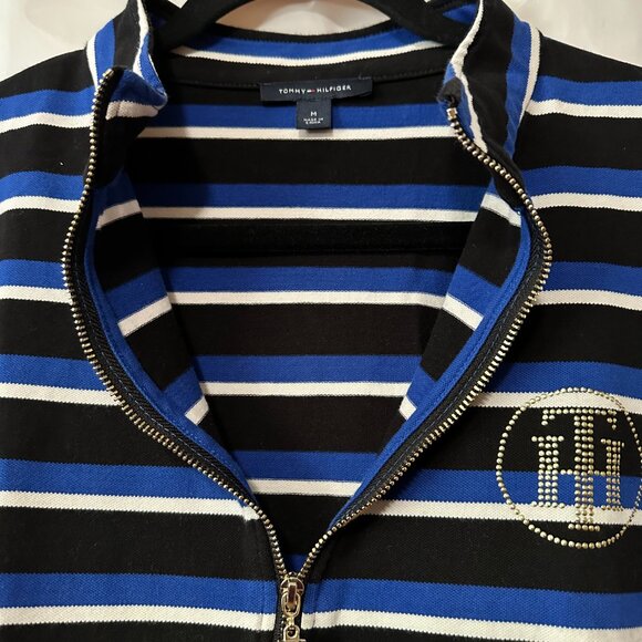 Tommy Hilfinger T-shirt dress striped navy blue and white women - Picture 3 of 4